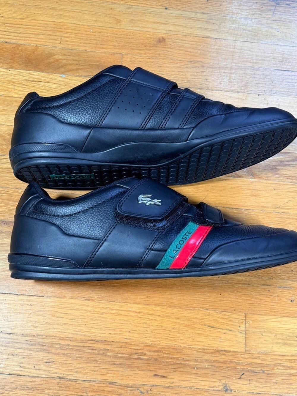 Lacoste Misano Strap Sneakers Men’s Size 10 Black Red Green Low Top Shoes